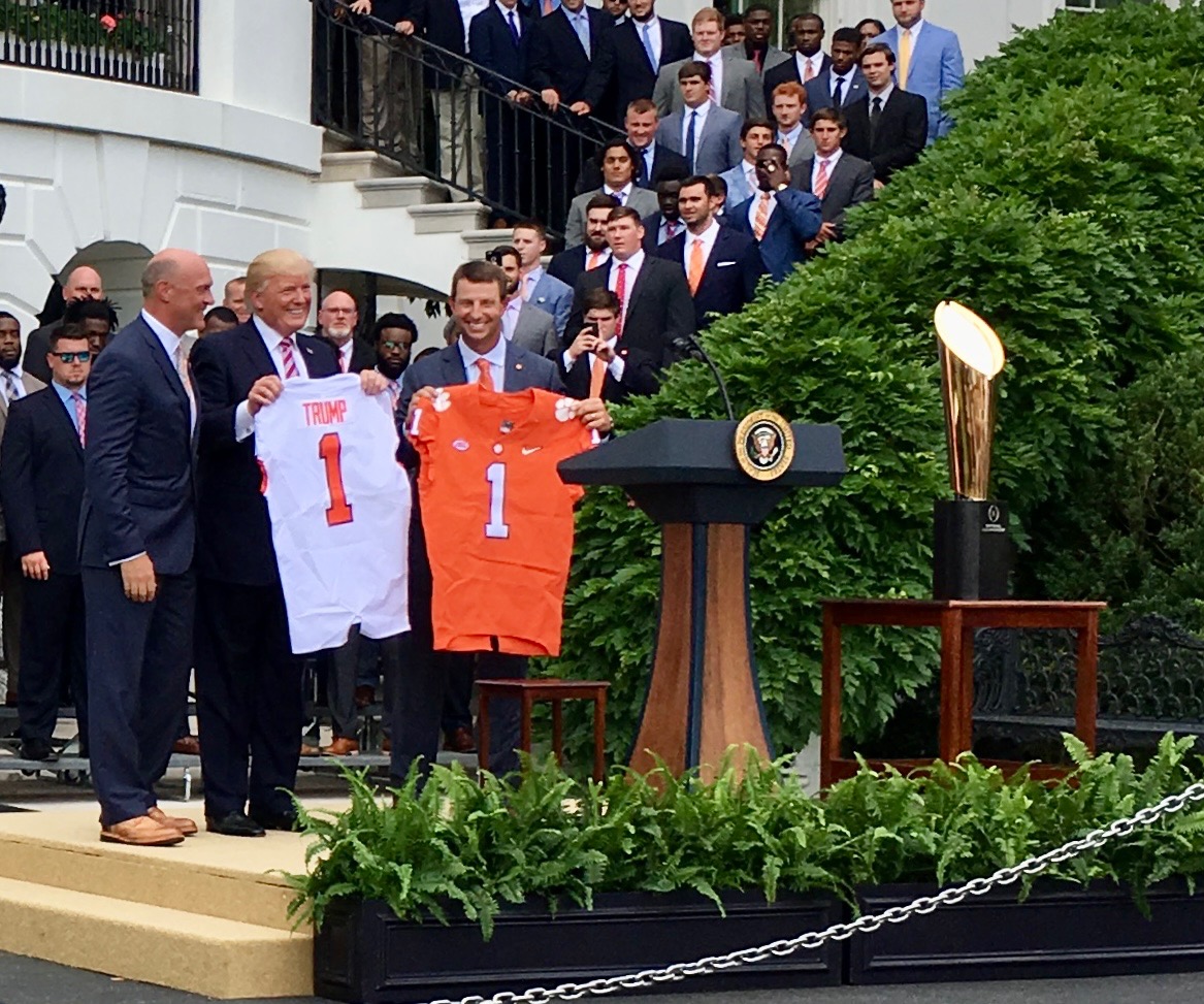 Mark Smith at the White House South Lawn for a championship reception with President Trump